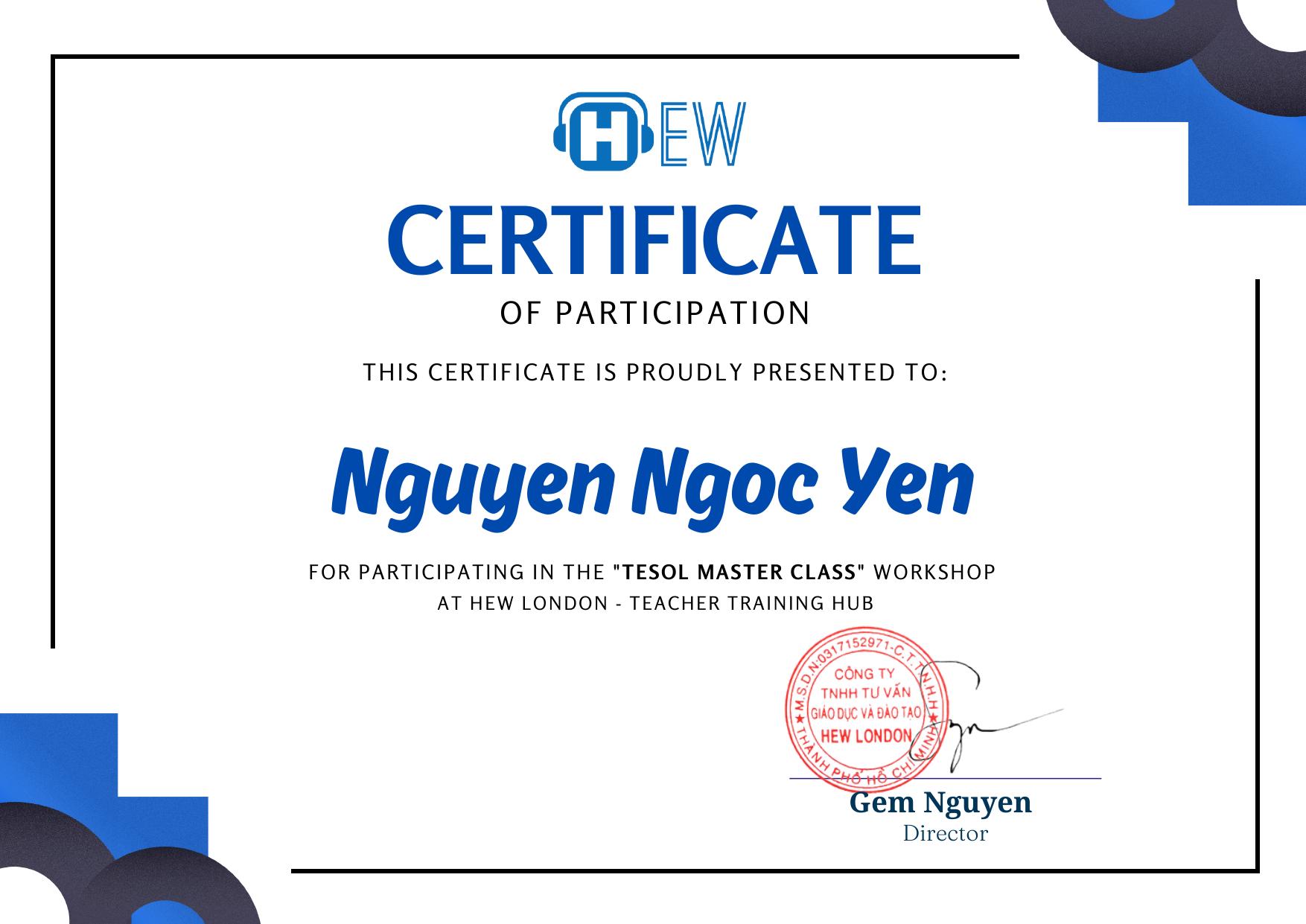 TESOL Master Class Workshop