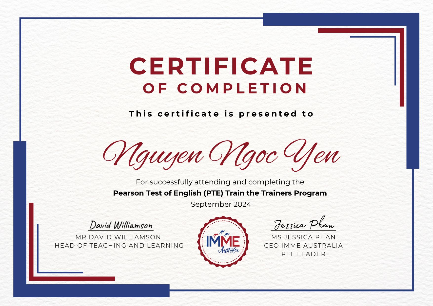 PTE Train the Trainers Program