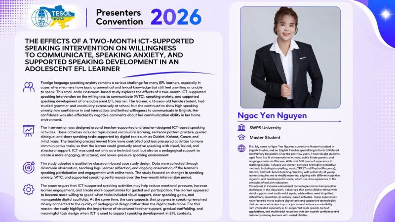 TESOL-Ukraine Convention 2026 — Presenter card